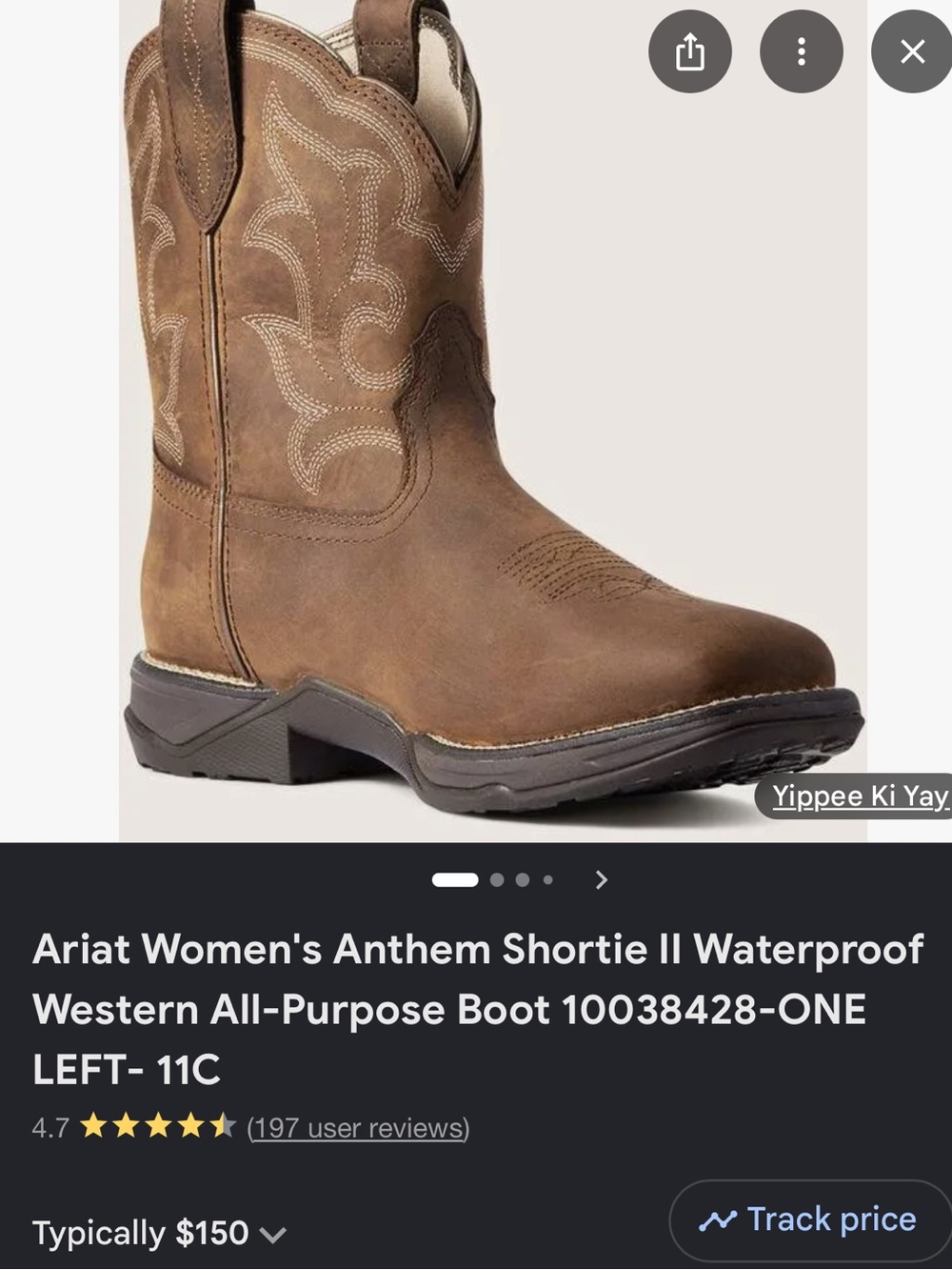 Ariat Waterproof Western Work Boots 9B Brown